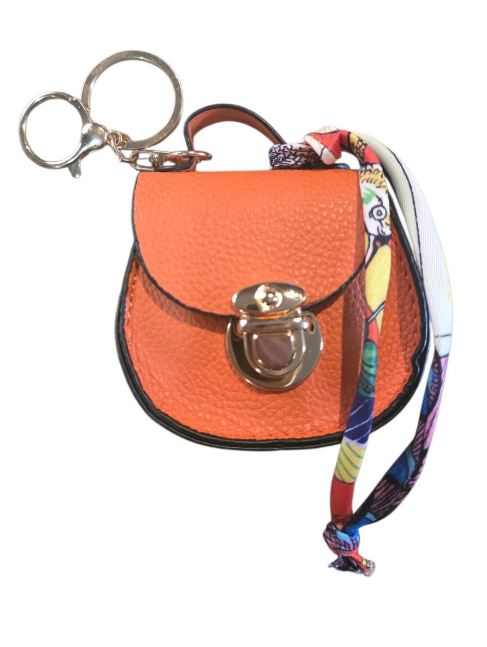 Purse Charm Mini Tote Bag with Gold Hardware Keychain